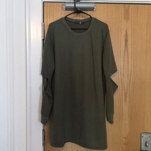 Boohoo sweatshirt dress with sleeve detail